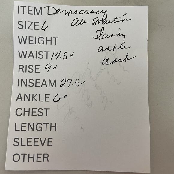 Democracy Ab Solution Skinny Ankle Jean Size 6 Medium Wash Stretch Denim Shaping - Picture 10 of 10